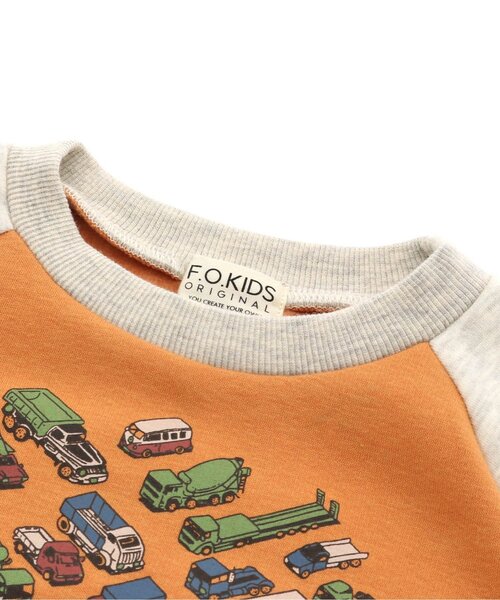 F.O.KIDS（エフオーキッズ）の「【裏シャギー】はたらくくるまラグラントレーナー（スウェット・キッズ・オレンジ/グレー/オフホワイト・95/80/90/130/120/100/110/140）」の11枚目の写真