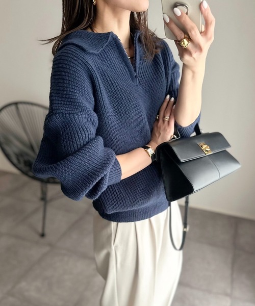 and per seジッパー付きニットMサイズ（ネイビー） and per seジッパー付きニットMサイズ（ネイビー） 楽天市場】ジッパー