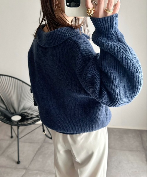 Ada.（エイダ）の「襟付き ハーフジップ オーバーサイズ ニット