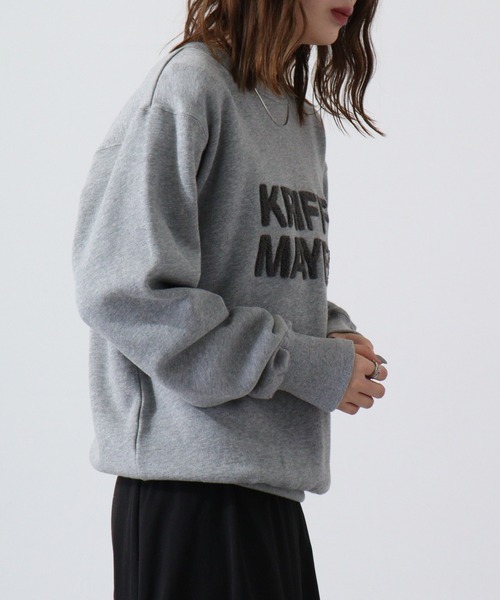 KRIFF MAYER（クリフメイヤー）の「Brushed lining crew neck sweatshirt / サガラ 裏起毛 クルーネックスウェット unisex（スウェット・メンズ・マルチ/グレー/ナチュラル/チャコール/カーキ・L/XL/M）」の7枚目の写真