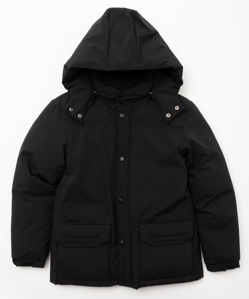 NAVY 防風撥水 ストレッチ シームレスフェイクダウンジャケット