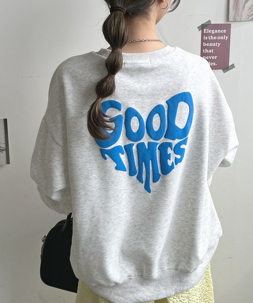 Futier land（フューティアランド）の「ハート発泡ロゴトレーナー（スウェット・レディース・ライトグレー/ネイビー・FREE）」の5枚目の写真