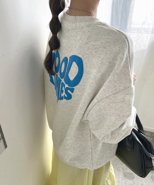 Futier land（フューティアランド）の「ハート発泡ロゴトレーナー（スウェット・レディース・ライトグレー/ネイビー・FREE）」の10枚目の写真