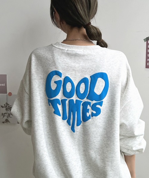 Futier land（フューティアランド）の「ハート発泡ロゴトレーナー（スウェット・レディース・ライトグレー/ネイビー・FREE）」の11枚目の写真