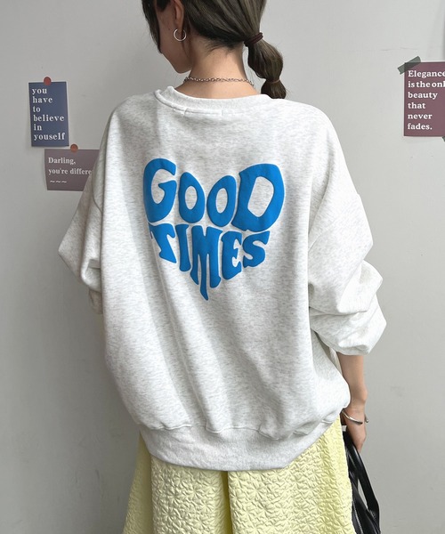 Futier land（フューティアランド）の「ハート発泡ロゴトレーナー（スウェット・レディース・ライトグレー/ネイビー・FREE）」の12枚目の写真