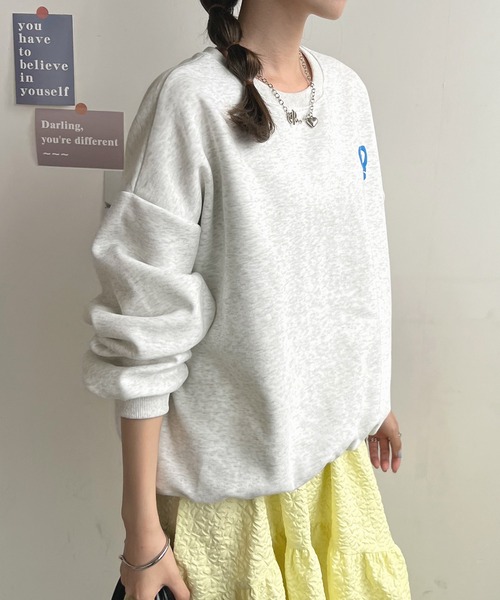 Futier land（フューティアランド）の「ハート発泡ロゴトレーナー（スウェット・レディース・ライトグレー/ネイビー・FREE）」の13枚目の写真