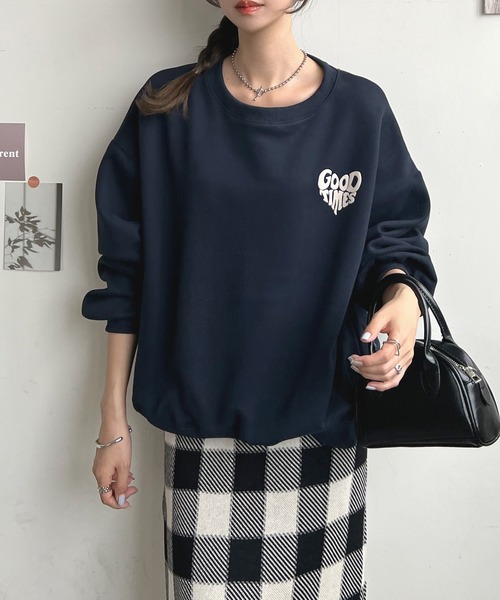 Futier land（フューティアランド）の「ハート発泡ロゴトレーナー（スウェット・レディース・ライトグレー/ネイビー・FREE）」の16枚目の写真