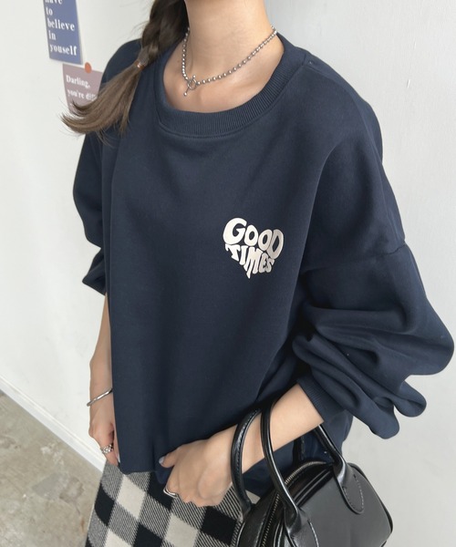 Futier land（フューティアランド）の「ハート発泡ロゴトレーナー（スウェット・レディース・ライトグレー/ネイビー・FREE）」の18枚目の写真