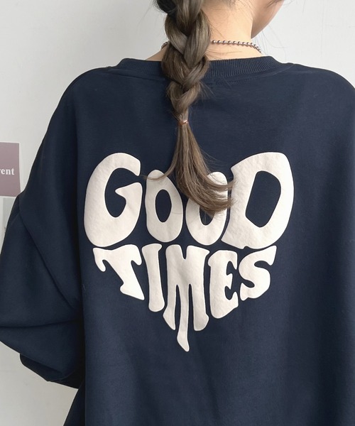 Futier land（フューティアランド）の「ハート発泡ロゴトレーナー（スウェット・レディース・ライトグレー/ネイビー・FREE）」の21枚目の写真