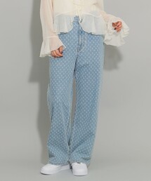 ジャカード デニムパンツ