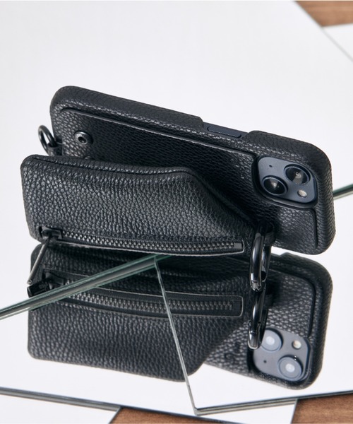 ajew(エジュー)の「ajew/エジュー/別注【ひも付き】iPhone14・14Pro・15・15Pro(スマホケース/カバー・レディース・ブラック/ベージュ・1/2/4/3)」の2枚目の写真