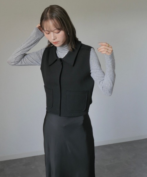 Reurie'(レウリィ)の「ウールミックスタートルトップ / wool mix turtle top シアータートル ウール混 レイヤード タートルネック(ニット/セーター・レディース・アイボリー/グレー・FREE)」の17枚目の写真