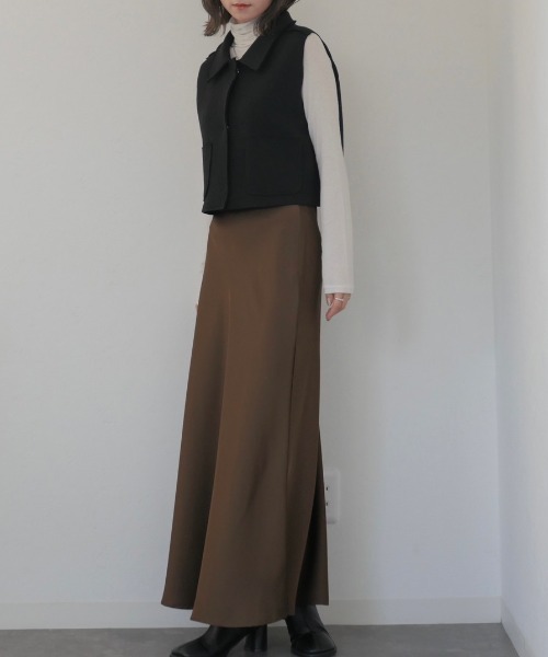 Reurie'(レウリィ)の「ウールミックスタートルトップ / wool mix turtle top シアータートル ウール混 レイヤード タートルネック(ニット/セーター・レディース・アイボリー/グレー・FREE)」の14枚目の写真
