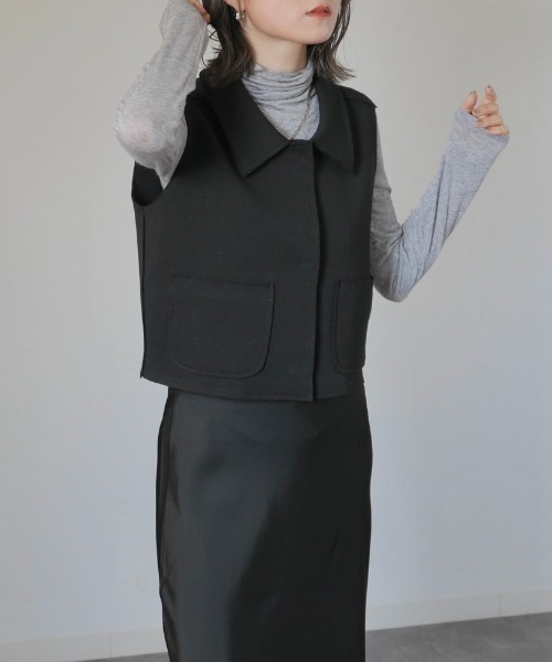 Reurie'(レウリィ)の「ウールミックスタートルトップ / wool mix turtle top シアータートル ウール混 レイヤード タートルネック(ニット/セーター・レディース・アイボリー/グレー・FREE)」の18枚目の写真