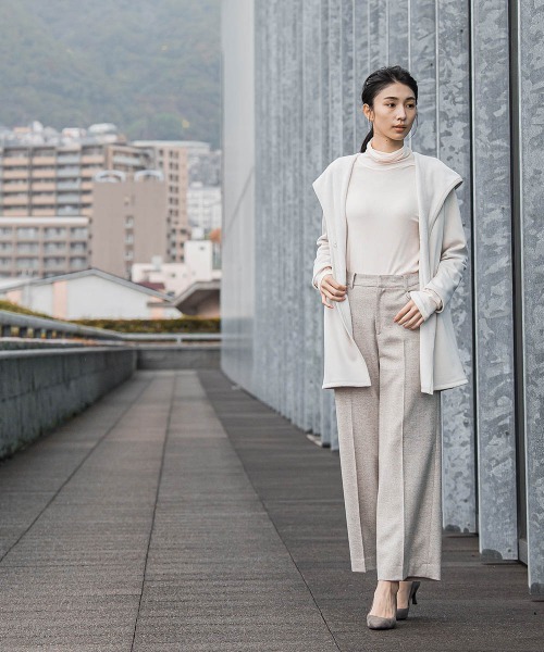 la.f…(ラエフ)の「【セットアップ可/目的対応】華やかラメツィードストレッチパンツ(スラックス・レディース・ダークネイビー/ベージュ系その他・9号/11号/7号)」の8枚目の写真
