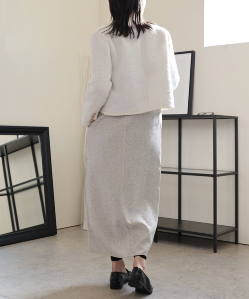 ULEULA（ウルア）の「金釦ノーカラーツイードジャケット（ノーカラージャケット・レディース・ブラック/アイボリー・FREE）」の14枚目の写真