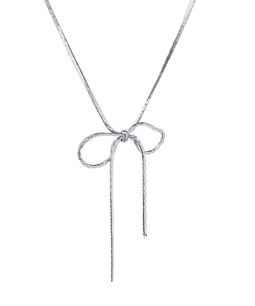 DiamondHearts（ダイヤモンドハーツ）の「シンプル リボン ネックレス（ネックレス・レディース・シルバー/ゴールド・FREE）」の6枚目の写真