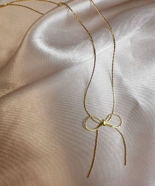 DiamondHearts（ダイヤモンドハーツ）の「シンプル リボン ネックレス（ネックレス・レディース・シルバー/ゴールド・FREE）」の12枚目の写真