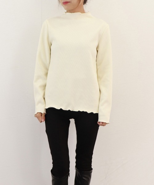 Miniministore(ミニミニストア)の「【裏起毛】ニットトップス レディース 暖かい(ニット/セーター・レディース・ブラック/ライトベージュ/ホワイト/ダークベージュ/ブラウン/グレー/ダークグレー・L)」の16枚目の写真