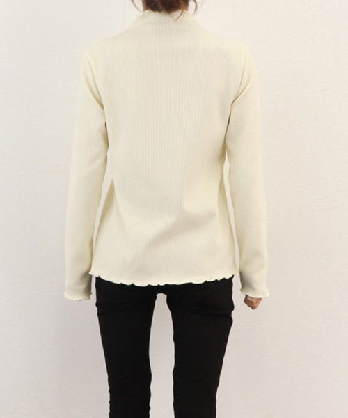 Miniministore(ミニミニストア)の「【裏起毛】ニットトップス レディース 暖かい(ニット/セーター・レディース・ブラック/ライトベージュ/ホワイト/ダークベージュ/ブラウン/グレー/ダークグレー・L)」の18枚目の写真