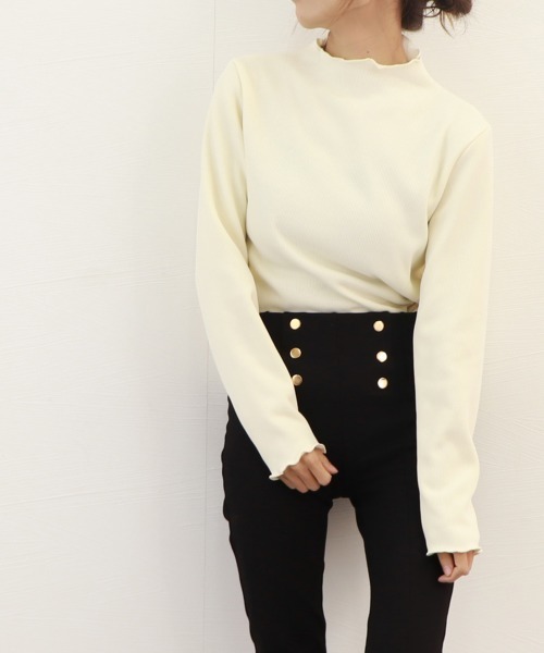 Miniministore(ミニミニストア)の「【裏起毛】ニットトップス レディース 暖かい(ニット/セーター・レディース・ブラック/ライトベージュ/ホワイト/ダークベージュ/ブラウン/グレー/ダークグレー・L)」の19枚目の写真