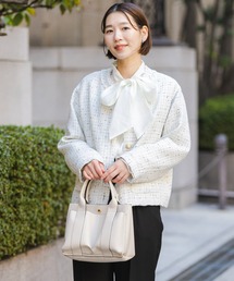 F by ROSSO | 『LEE3月号掲載』F by ROSSO ツイードノーカラージャケット(ノーカラージャケット)