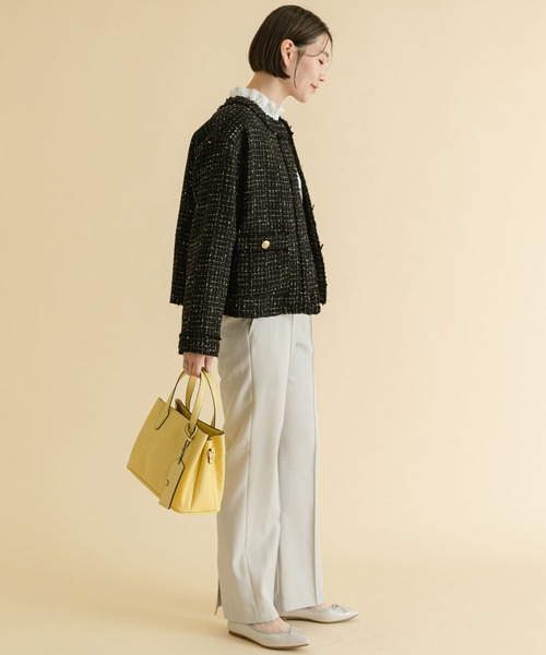 F by ROSSO（エフバイロッソ）の「『LEE3月号掲載』F by ROSSO　ツイードノーカラージャケット（ノーカラージャケット・レディース・オフホワイト/ブラック・36/38）」の9枚目の写真