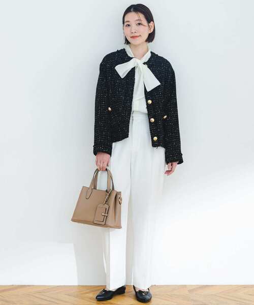 F by ROSSO（エフバイロッソ）の「『LEE3月号掲載』F by ROSSO　ツイードノーカラージャケット（ノーカラージャケット・レディース・オフホワイト/ブラック・36/38）」の12枚目の写真