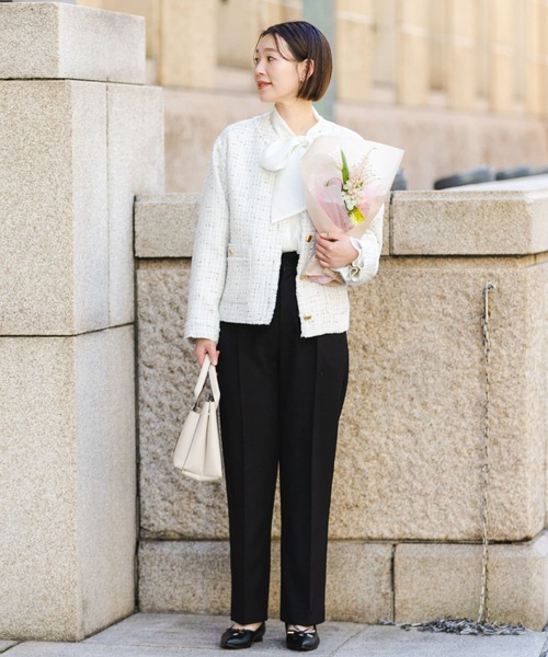 F by ROSSO（エフバイロッソ）の「『LEE3月号掲載』F by ROSSO　ツイードノーカラージャケット（ノーカラージャケット・レディース・オフホワイト/ブラック・36/38）」の18枚目の写真