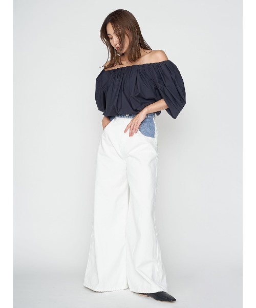 FRAY I.D（フレイアイディー）の「【00サイズあり】ワイドデニムパンツ（デニムパンツ・レディース・ブルー/その他/ブラック・0/1/00）」の3枚目の写真