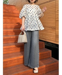 【00サイズあり】ワイドデニムパンツ