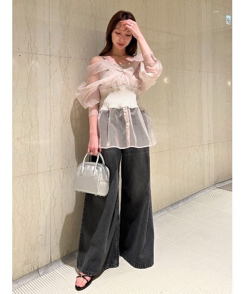 FRAY I.D（フレイアイディー）の「【00サイズあり】ワイドデニムパンツ（デニムパンツ・レディース・ブルー/その他/ブラック・0/1/00）」の6枚目の写真