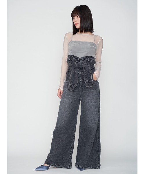 FRAY I.D（フレイアイディー）の「【00サイズあり】ワイドデニムパンツ（デニムパンツ・レディース・ブルー/その他/ブラック・0/1/00）」の8枚目の写真