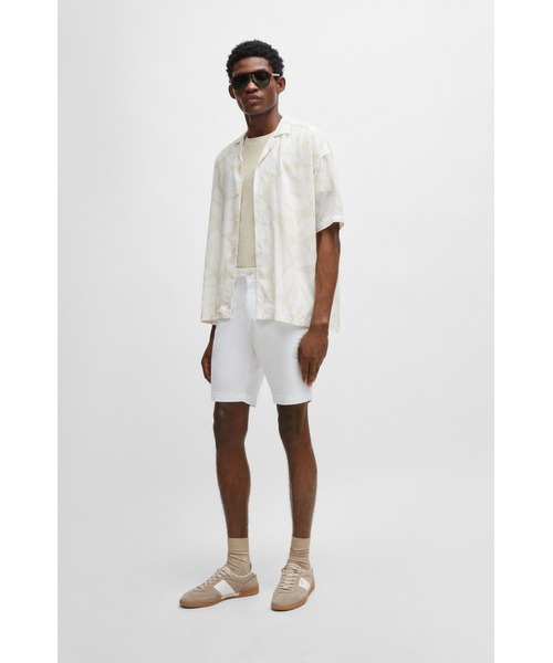 HUGO BOSS◆ストレッチコットン スリムフィット ショートパンツ BOSS - スリムフィット ショートパンツ ストラクチャード