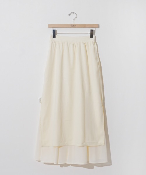 flower（フラワー）の「フローイングギャザースカート（スカート・レディース・アイボリー/ブラック・FREE）」の17枚目の写真
