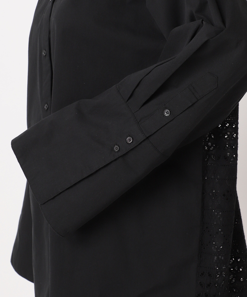 【専用】CITYSHOP ドットシャツ　ブラック GU公式 | ドレープドットシャツZ+E