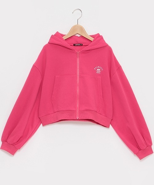 by LOVEiT（バイラビット）の「クロップドフーディパーカー（パーカー・キッズ・オフホワイト/ピンク/グレー/ブラック・120cm/160cm/150cm/140cm/130cm）」の4枚目の写真