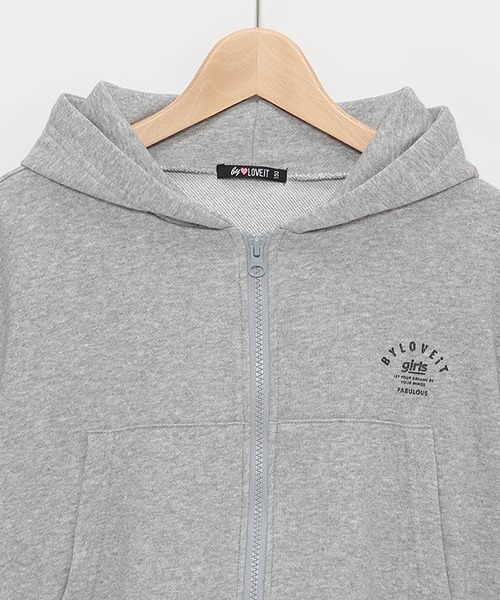 by LOVEiT（バイラビット）の「クロップドフーディパーカー（パーカー・キッズ・オフホワイト/ピンク/グレー/ブラック・120cm/160cm/150cm/140cm/130cm）」の12枚目の写真