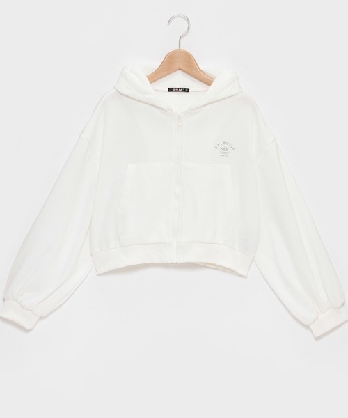 by LOVEiT（バイラビット）の「クロップドフーディパーカー（パーカー・キッズ・オフホワイト/ピンク/グレー/ブラック・120cm/160cm/150cm/140cm/130cm）」の16枚目の写真