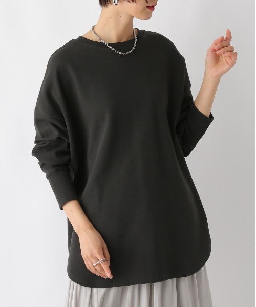 LEPSIM(レプシィム)の「袖リブラウンドチュニック 989896(Tシャツ/カットソー・レディース・ブラック/アイボリー/ブルー/グレー・FREE)」の3枚目の写真