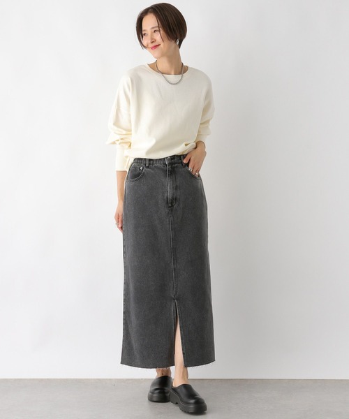 LEPSIM(レプシィム)の「袖リブラウンドチュニック 989896(Tシャツ/カットソー・レディース・ブラック/アイボリー/ブルー/グレー・FREE)」の7枚目の写真