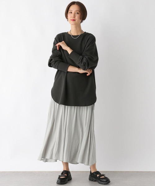 LEPSIM(レプシィム)の「袖リブラウンドチュニック 989896(Tシャツ/カットソー・レディース・ブラック/アイボリー/ブルー/グレー・FREE)」の12枚目の写真