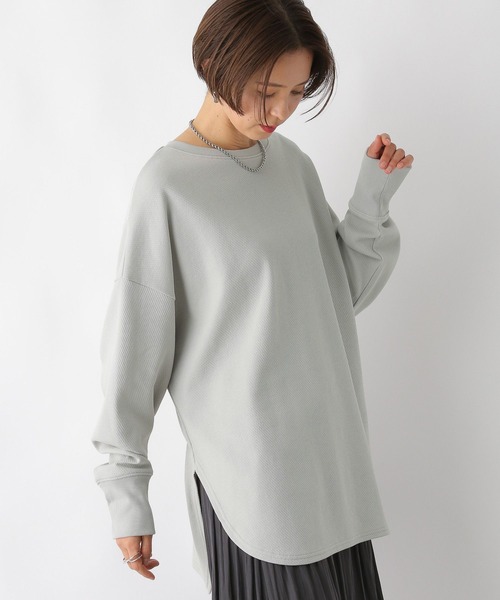 LEPSIM(レプシィム)の「袖リブラウンドチュニック 989896(Tシャツ/カットソー・レディース・ブラック/アイボリー/ブルー/グレー・FREE)」の21枚目の写真