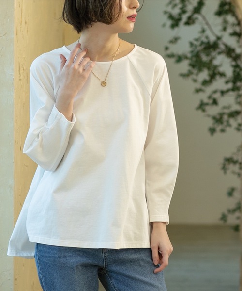 OPAQUE.CLIP（オペークドットクリップ）の「◆デザインスリーブAラインフレアチュニック【洗濯機洗い可】（チュニック・レディース・オフホワイト/ネイビー/ブラック・00）」の22枚目の写真