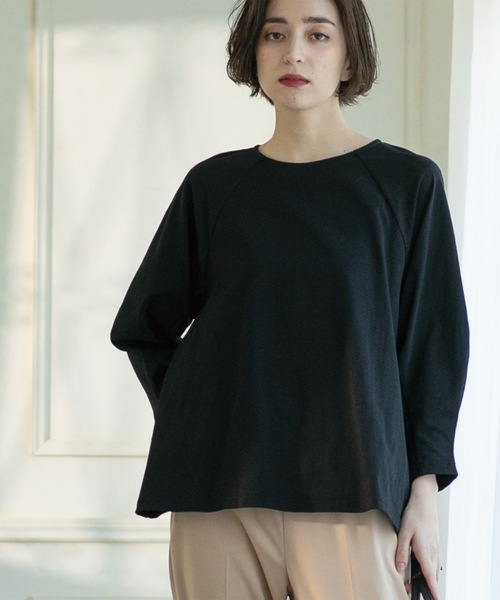 OPAQUE.CLIP（オペークドットクリップ）の「◆デザインスリーブAラインフレアチュニック【洗濯機洗い可】（チュニック・レディース・オフホワイト/ネイビー/ブラック・00）」の17枚目の写真