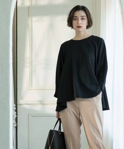 OPAQUE.CLIP（オペークドットクリップ）の「◆デザインスリーブAラインフレアチュニック【洗濯機洗い可】（チュニック・レディース・オフホワイト/ネイビー/ブラック・00）」の18枚目の写真