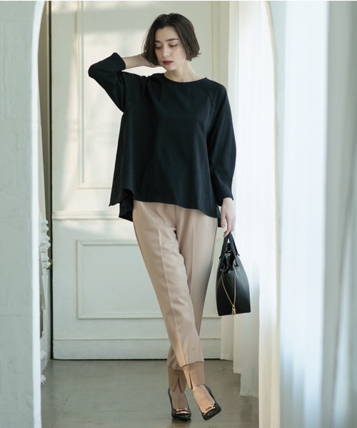 OPAQUE.CLIP（オペークドットクリップ）の「◆デザインスリーブAラインフレアチュニック【洗濯機洗い可】（チュニック・レディース・オフホワイト/ネイビー/ブラック・00）」の19枚目の写真