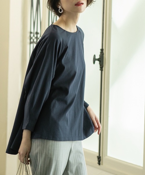 OPAQUE.CLIP（オペークドットクリップ）の「◆デザインスリーブAラインフレアチュニック【洗濯機洗い可】（チュニック・レディース・オフホワイト/ネイビー/ブラック・00）」の14枚目の写真