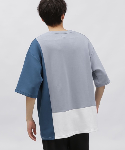 LAKOLE（ラコレ）の「ダンボール切替半袖T / 976905（Tシャツ/カットソー・メンズ・ブルー/チャコールグレー/グレー/ブラック/ホワイト・MEDIUM/X-LARGE/LARGE）」の21枚目の写真