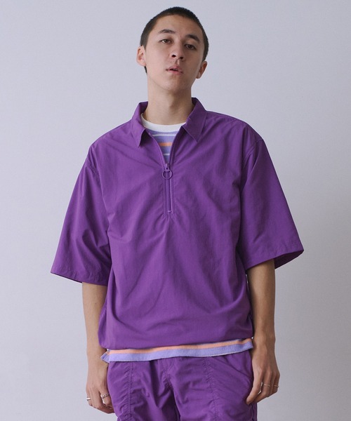 Universal Style Wear(ユニバーサルスタイルウェア)の「Universal Style Wear ハーフジップ アノラックシャツ(その他トップス・メンズ・パープル/グリーン/ブラック/ブルー・MEDIUM/LARGE/X-LARGE)」の4枚目の写真